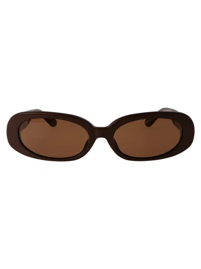 Linda Farrow Cara Sunglasses In 11 Brown Light Gold Brown