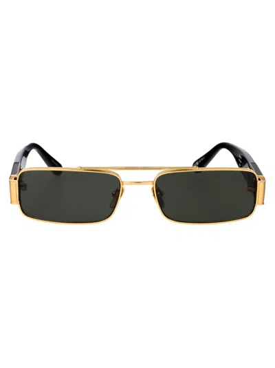 Linda Farrow Rectangular Sunglasses In Gold