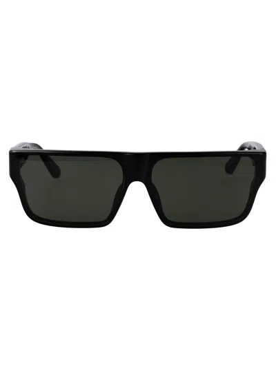 Linda Farrow Black/yellowgold/grey Acetate Sunglasses