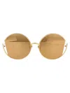 Linda Farrow Quarry C1 Round-frame Sunglasses In Gold