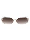Linda Farrow Sunglasses In Lightgold/mochagrad