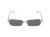 Linda Farrow Talor Rectangular Frame Sunglasses In Gold