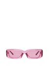 Linda Farrow X The Attico Mini Marfa Rectangle Sunglasses In Powder Pink / Silver
