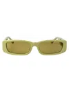 Linda Farrow Rectangle-frame Sunglasses In Sage/lightgold/sage