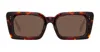 Linda Farrow Nieve Dark T-shell / Yellow Gold Sunglasses In Tortoise