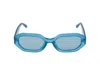 Linda Farrow X The Attico Rectangular Frame Sunglasses In Turquoise