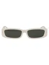 Linda Farrow Geometric Sunglasses In White/lightgold/grey