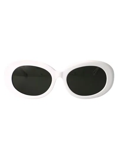 Linda Farrow Sunglasses Lfl1462 C4 Sun C4 In White/lightgold/grey