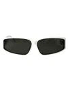 Linda Farrow Alexis Sunglasses In White/lightgold/grey