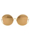 Linda Farrow Quarry C1 Round-frame Sunglasses In Gold