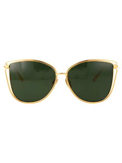 Linda Farrow Sunglasses In Yellowgold/green