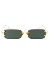 Linda Farrow Rectangular Sunglasses In Yellowgold/whitegold/green