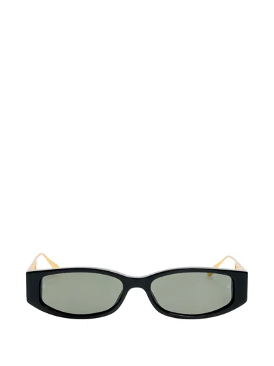 Linda Farrow Susie Geometric-frame Sunglasses In Black