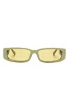 Linda Farrow Talita Rectangular-frame Sunglasses In Green