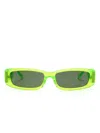 Linda Farrow Talita Rectangle-frame Sunglasses In Green