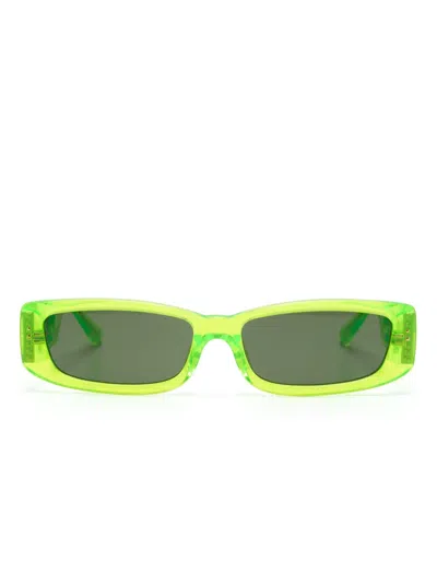 Linda Farrow Talita Rectangle-frame Sunglasses In Green