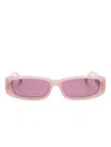 Linda Farrow Talita Rectangle-frame Sunglasses In Pink