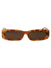 Linda Farrow Rectangular Sunglasses In 04 Saffron T-shell Light Gold Green