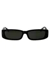 Linda Farrow Geometric Sunglasses In Black/yellowgold/grey