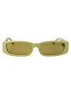Linda Farrow Rectangle-frame Sunglasses In Sage/lightgold/sage