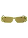 Linda Farrow Rectangle-frame Sunglasses In Sage/lightgold/sage