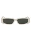 Linda Farrow Geometric Sunglasses In White/lightgold/grey