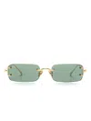 Linda Farrow Taylor Rectangle-frame Sunglasses In Gold