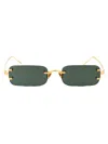 Linda Farrow Rectangular Sunglasses In Yellowgold/whitegold/green