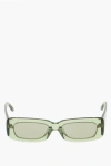 Linda Farrow The Attico Solid Color Rectangular Mini Marfa Sunglasses