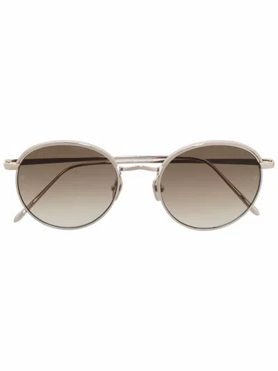 Linda Farrow Tinted Round-frame Sunglasses In Gold