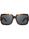 Linda Farrow Eckige Sonnenbrille In Schildpattoptik In C3