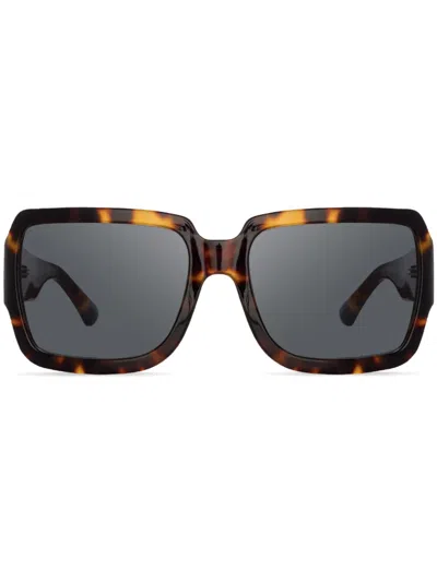 Linda Farrow Eckige Sonnenbrille In Schildpattoptik In C3