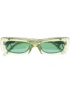 Linda Farrow Transparent-frame Sunglasses In Green