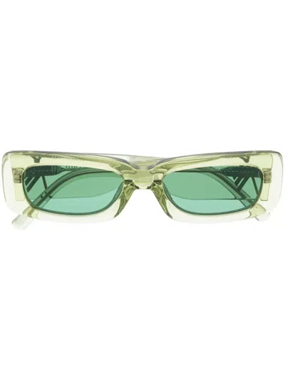 Linda Farrow Transparent-frame Sunglasses In Green