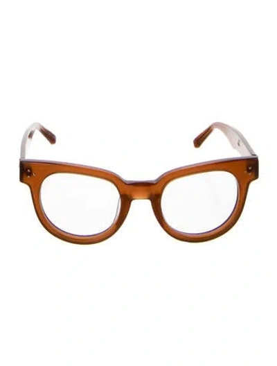 Pre-owned Linda Farrow Wayfarer Eyeglasses In Brown