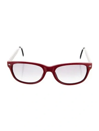 Pre-owned Linda Farrow Wayfarer Gradient Sunglasses In Red