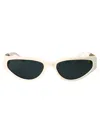Linda Farrow White/yellowgold/mattyellowgold/deepgreen Acetate Sunglasses
