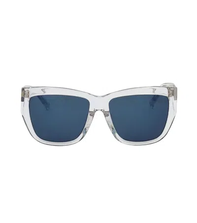 Linda Farrow Women White Pantone Square Sunglasses In Blue