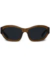 Linda Farrow X Dries Van Noten Geometric-frame Sunglasses In Brown