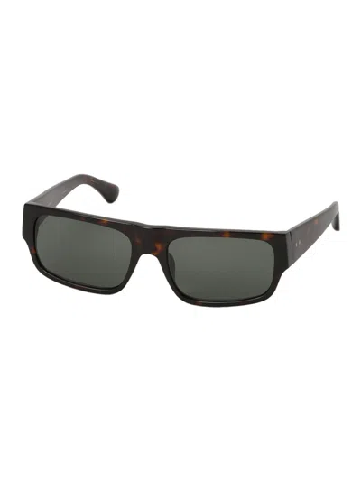 Linda Farrow X Dries Van Noten Rectangular Sunglasses In Brown