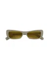 Linda Farrow X Jacquemus Angular Capri Sunglasses With Yellow Lenses And Uv Protection In Grey