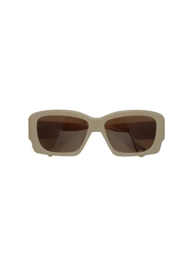 Linda Farrow X Jacquemus Angular Grey Sunglasses With Brown Lenses In Gray