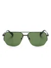 Linda Farrow X Jacquemus Les Lunettes Aviador Sunglasses In Green