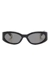 Linda Farrow X Jacquemus Les Lunettes Ovalo Sunglasses In Black