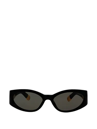Linda Farrow X Jacquemus Ovalo Oval Sunglasses In Black