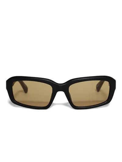 Linda Farrow X Jacquemus Rectangle-frame Sunglasses In Black