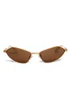Linda Farrow X Jacquemus Geometric Sunglasses In Gold