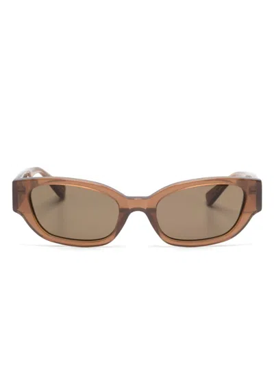 Linda Farrow X Magda Butrym Cat-eye Sunglasses In Brown