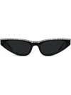 Linda Farrow X Magda Butrym Crystal-embellished Cat-eye-frame Sunglasses In Black
