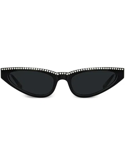 Linda Farrow X Magda Butrym Crystal-embellished Cat-eye-frame Sunglasses In Black